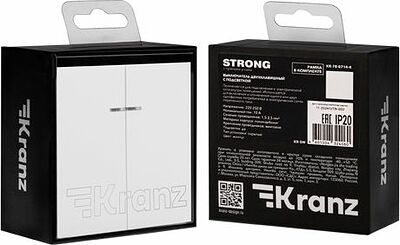 Kranz KR-78-0714-4 Выключатель STRONG 2 кл с подсветкой 10А с/у жемчуг KRANZ
