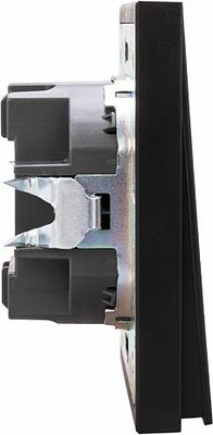 Kranz KR-78-0714-5 Выключатель STRONG 2 кл с подсветкой 10А с/у антрацит KRANZ