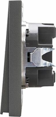 Kranz KR-78-0714-6 Выключатель STRONG 2 кл с подсветкой 10А с/у графит KRANZ