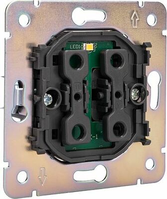 Kranz KR-78-0718-3 Выключатель ROUND 1 кл перекрестный (переключатель) с подсветкой 10А с/у оникс KRANZ