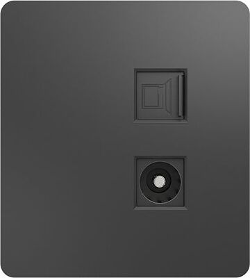 Kranz KR-78-0722-2 Розетка ROUND компьютерная RJ45 кат6 + TV с/у титан KRANZ