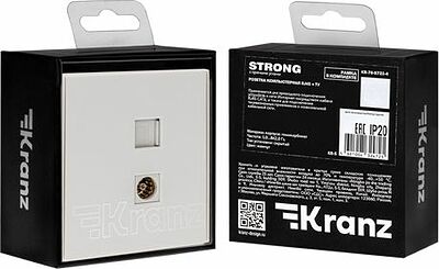Kranz KR-78-0722-4 Розетка STRONG компьютерная RJ45 кат6 + TV с/у жемчуг KRANZ
