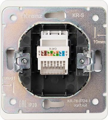 Kranz KR-78-0724-1 Розетка ROUND компьютерная RJ45 кат6 с/у перламутр KRANZ