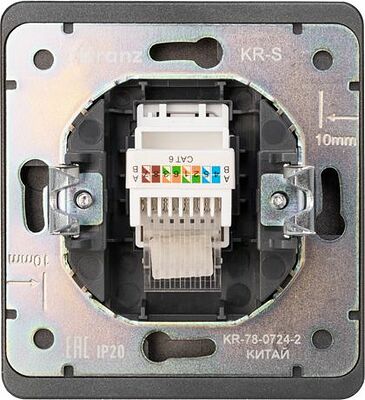 Kranz KR-78-0724-2 Розетка ROUND компьютерная RJ45 кат6 с/у титан KRANZ