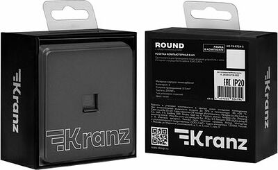 Kranz KR-78-0724-2 Розетка ROUND компьютерная RJ45 кат6 с/у титан KRANZ