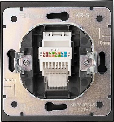 Kranz KR-78-0724-5 Розетка STRONG компьютерная RJ45 кат6 с/у антрацит KRANZ