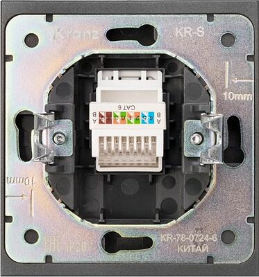 Kranz KR-78-0724-6 Розетка STRONG компьютерная RJ45 кат6 с/у графит KRANZ