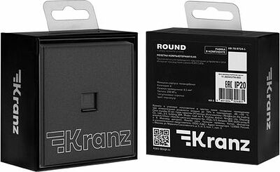 Kranz KR-78-0724-6 Розетка STRONG компьютерная RJ45 кат6 с/у графит KRANZ