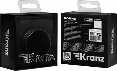 Kranz KR-78-0728-3 Терморегулятор ROUND Wi-Fi с/у оникс KRANZ
