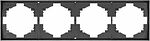 Kranz KR-78-0754-6 Рамка STRONG 4-постовая графит KRANZ