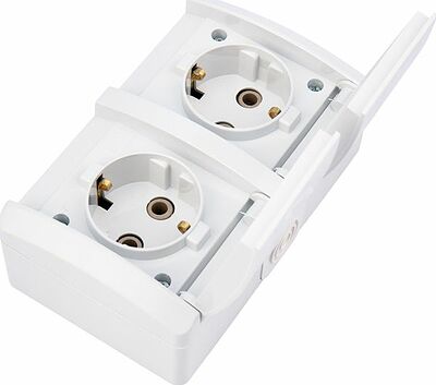 Kranz KR-78-0803 Блок горизонтальный 2 розетки (керамика) INDUSTRIAL IP54 с/з, о/у, белый KRANZ