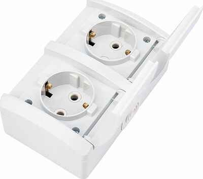 Kranz KR-78-0805 Блок горизонтальный 2 розетки INDUSTRIAL IP54 с/з, о/у, белый KRANZ