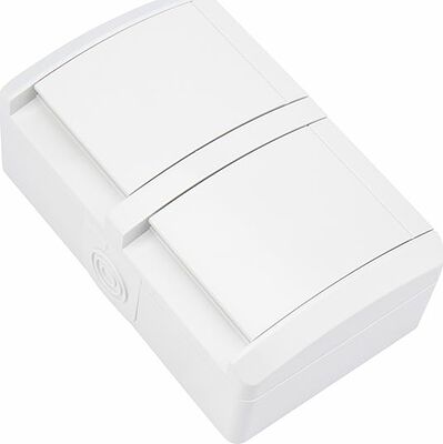 Kranz KR-78-0805 Блок горизонтальный 2 розетки INDUSTRIAL IP54 с/з, о/у, белый KRANZ