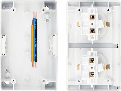 Kranz KR-78-0805 Блок горизонтальный 2 розетки INDUSTRIAL IP54 с/з, о/у, белый KRANZ