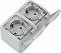 Kranz KR-78-0806 Блок горизонтальный 2 розетки Mini OG IP54 с/з, о/у, серый KRANZ Kranz KR-78-0806 Блок горизонтальный 2 розетки Mini OG IP54 с/з, о/у, серый KRANZ