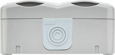 Kranz KR-78-0806 Блок горизонтальный 2 розетки Mini OG IP54 с/з, о/у, серый KRANZ