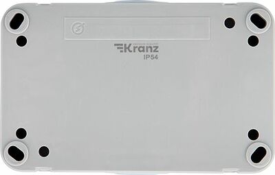Kranz KR-78-0806 Блок горизонтальный 2 розетки Mini OG IP54 с/з, о/у, серый KRANZ