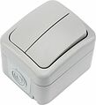 Kranz KR-78-0833 Выключатель двухклавишный Mini OG IP54 о/у, серый KRANZ