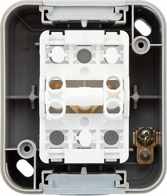 Kranz KR-78-0833 Выключатель двухклавишный Mini OG IP54 о/у, серый KRANZ