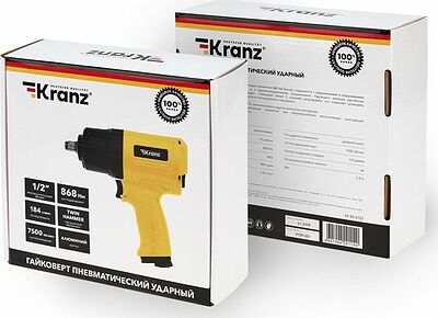 Kranz KR-80-0703 Гайковерт пневматический 1/2 quot;, 868 Нм KRANZ