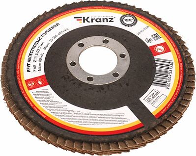 Kranz KR-90-0006 Круг лепестковый торцевой, P60, 115х22,2мм KRANZ