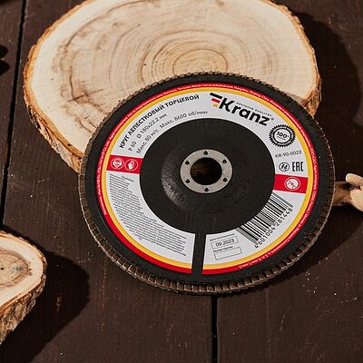 Kranz KR-90-0022 Круг лепестковый торцевой, P60, 180х22,2мм KRANZ