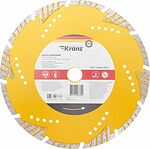 Kranz KR-90-0108 Диск алмазный отрезной Turbo сегментный с защитными секторами, 230х22,2x10мм KRANZ