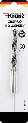 Kranz KR-91-0738 Сверло по дереву 9х125 мм, цилиндрический хвостовик Kranz
