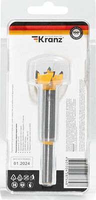 Kranz KR-91-0787 Сверло Форстнера по дереву, 20мм, цилиндрический хвостовик KRANZ