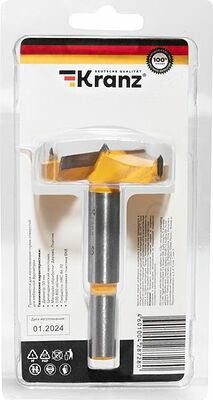 Kranz KR-91-0794 Сверло Форстнера по дереву, 50мм, цилиндрический хвостовик KRANZ