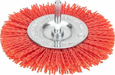 Kranz KR-91-1233 Щетка дисковая для дрели, нейлоновая проволока с абразивным покрытием, 100мм KRANZ