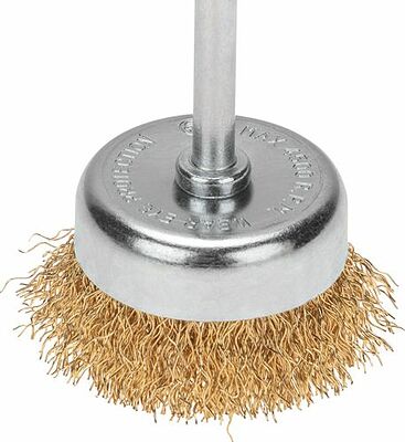 Kranz KR-91-1253 Щетка чашечная для дрели, витая латунированная проволока, 50мм KRANZ