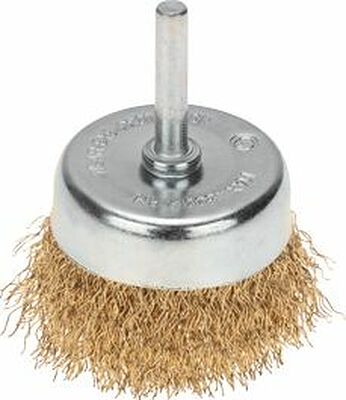 Kranz KR-91-1254 Щетка чашечная для дрели, витая латунированная проволока, 65мм KRANZ