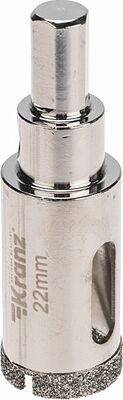 Kranz KR-92-0007 Коронка алмазная 22мм по керамограниту с центровочным сверлом KRANZ