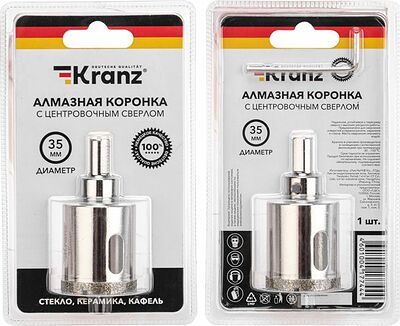 Kranz KR-92-0011 Коронка алмазная 35мм по керамограниту с центровочным сверлом KRANZ