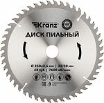 Kranz KR-92-0128 Диск пильный 250 мм х 48 зуб х 32/30 мм KRANZ