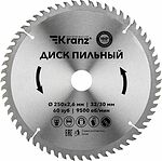 Kranz KR-92-0129 Диск пильный 250 мм х 60 зуб х 32/30 мм KRANZ