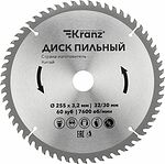 Kranz KR-92-0131 Диск пильный 255 мм х 60 зуб х 32/30 мм KRANZ