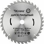 Kranz KR-92-0132 Диск пильный 300 мм х 36 зуб х 32/30 мм KRANZ