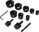 Kranz KR-92-0251 Набор коронок по дереву (19, 22, 28, 32, 38, 44, 54, 64 мм) 2 держателя с ключом Kranz