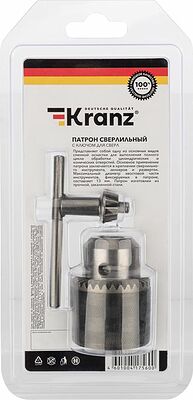 Kranz KR-92-0500 Патрон сверлильный с ключом для сверл 1,5-13,0мм 1/2-20UNF KRANZ
