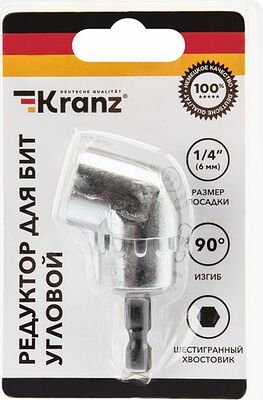 Kranz KR-92-0505 Редуктор для бит угловой, 90 градусов, шестигранный хвостовик KRANZ