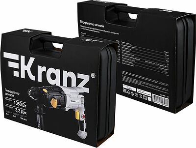 Kranz KR-PT-110 Перфоратор сетевой, SDS-plus, 1050Вт, 3,2Дж, в кейсе KRANZ