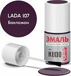 KUDO KU-70107 автоэмаль ремонтная с кисточкой LADA 107 «Баклажан», 15 мл