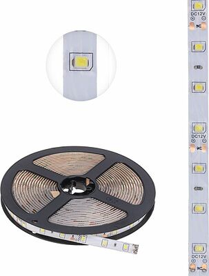 LAMPER 141-2015 Лента светодиодная 12В, SMD2835, 4,8Вт/м, 60 LED/м, 6500К, 8мм, 5м, для БП с клеммами, IP65 LAMPER