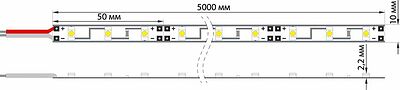 LAMPER 141-354 Лента светодиодная 12В, SMD2835, 4,8Вт/м, 60 LED/м, зеленый, 8мм, 5м, IP65 LAMPER