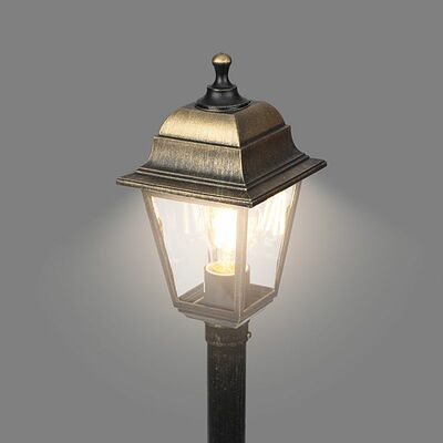 LAMPER 602-300 Светильник садово-парковый НТУ 04-60-002 У1 quot;Оскар 4 quot;, столб, черный под бронзу, стекло прозрачное, четырехгранный, под лампу Е27 LAMPER