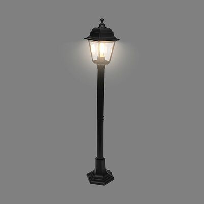 LAMPER 602-301 Светильник садово-парковый НТУ 04-60-002 У1 quot;Оскар 4 quot;, столб, черный, стекло прозрачное, четырехгранный, под лампу Е27 LAMPER