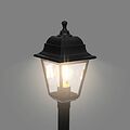 LAMPER 602-301 Светильник садово-парковый НТУ 04-60-002 У1 quot;Оскар 4 quot;, столб, черный, стекло прозрачное, четырехгранный, под лампу Е27 LAMPER