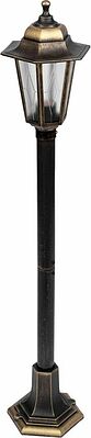 LAMPER 602-302 Светильник садово-парковый НТУ 06-60-002 У1 quot;Оскар 3 quot;, столб, черный под бронзу, пластик (рельеф ромб), шестигранный, под лампу Е27 LAMPER